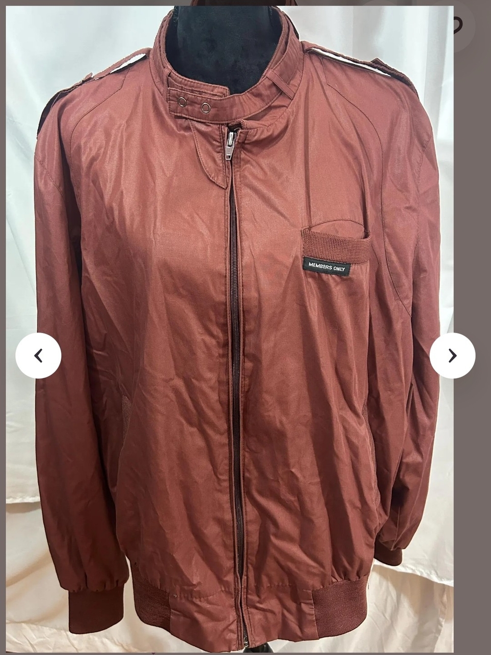 Members Only Men's Rust Brown Bomber Jacket